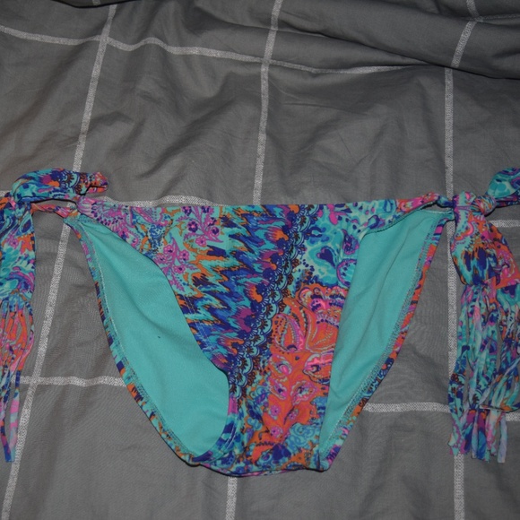 Blue Patterned Bikini Bottoms - Picture 1 of 3